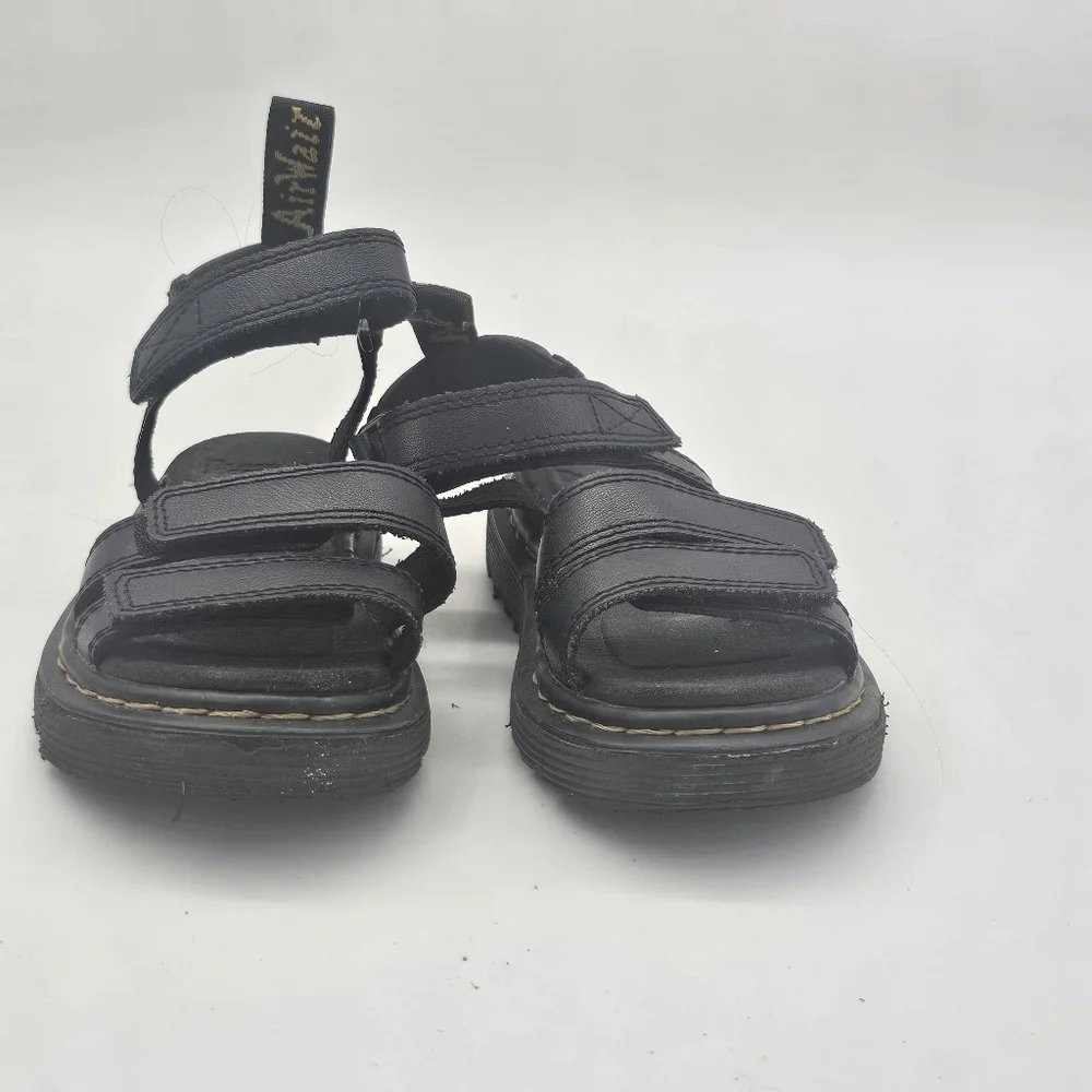 Dr. Martens Klaire Junior Leather Strap Sandals Black Kids 11 – Hook And Loop